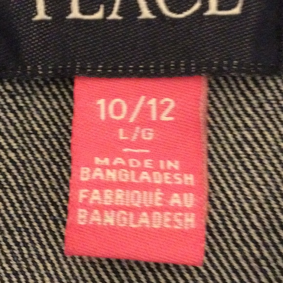 PLACE 🌼 DENIM JEAN JACKET Girls SIZE 10-12 Excellent Condition - Picture 5 of 10